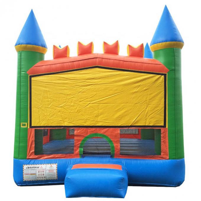 Perfeccione el castillo animoso modificado para requisitos particulares bandera divertida al aire libre inflable de los juguetes