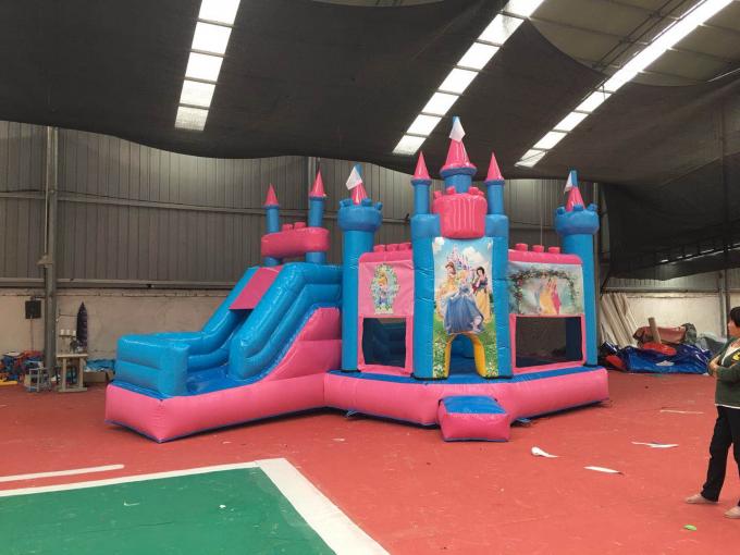 Princesa rosada Girl Inflatable Bounce House 4Mx de costura doble combinado los 4M los x 4M