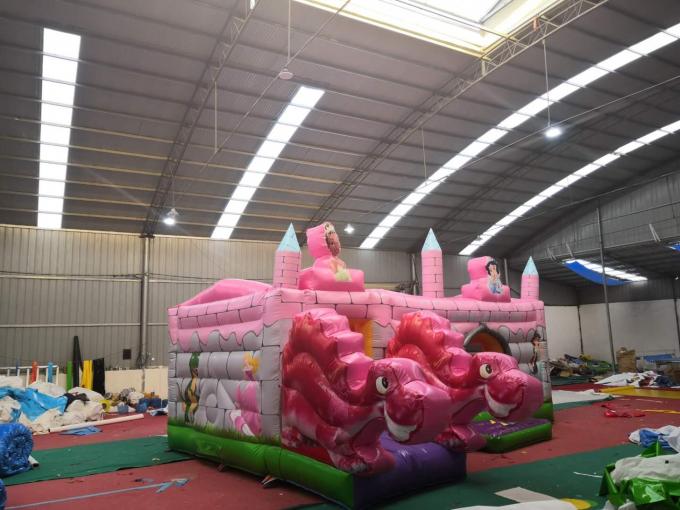 Casas inflables del salto de la casa/del patio trasero de la despedida de los niños rosados del dragón para los niños