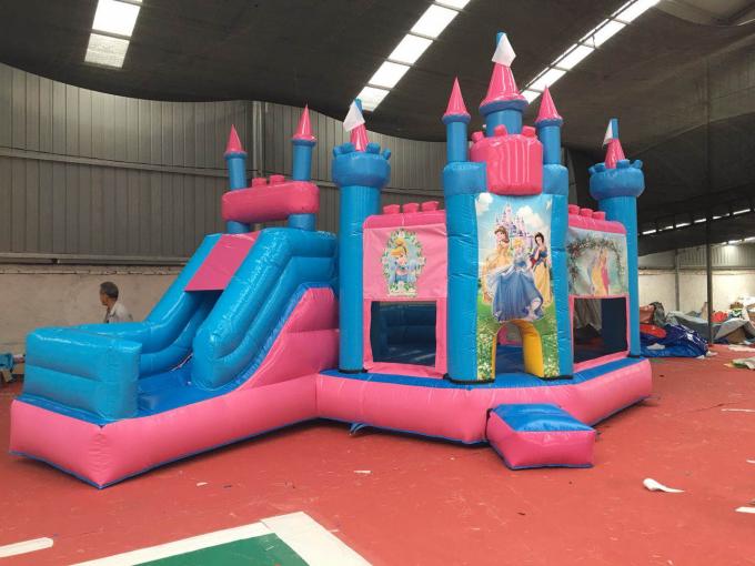 Princesa Inflatable Bounce House Combo/casa saltona con servicio del OEM de la diapositiva