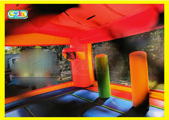 Backyard Unicorn Inflatable Bouncer And Slide , Double Slide Bounce House