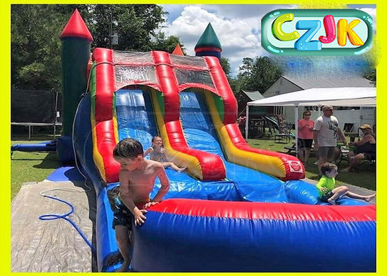 Backyard Unicorn Inflatable Bouncer And Slide , Double Slide Bounce House