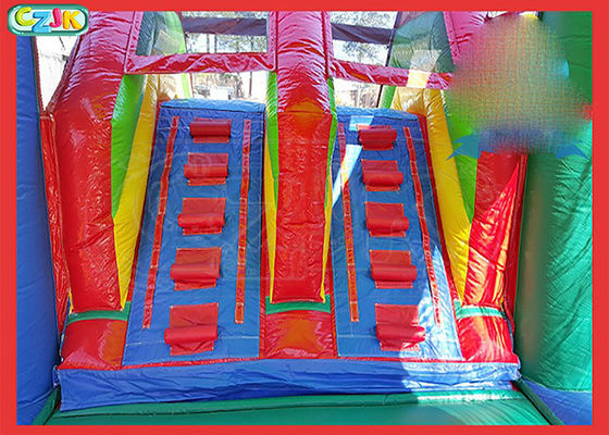 Backyard Unicorn Inflatable Bouncer And Slide , Double Slide Bounce House